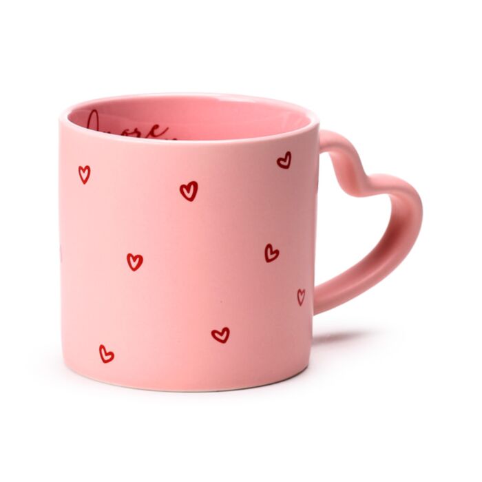 Amore Hjärta Porslinsmugg med Format Handtag