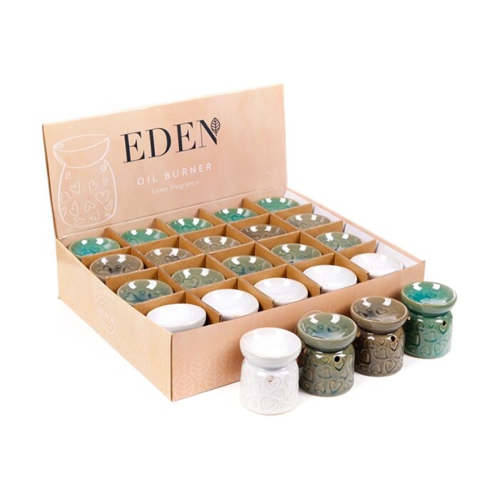 Liten Keramik Eden Aromalampa med Hjärtmönster