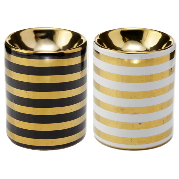 Eden Metallic Guldrand Mini Aromalampa i Keramik