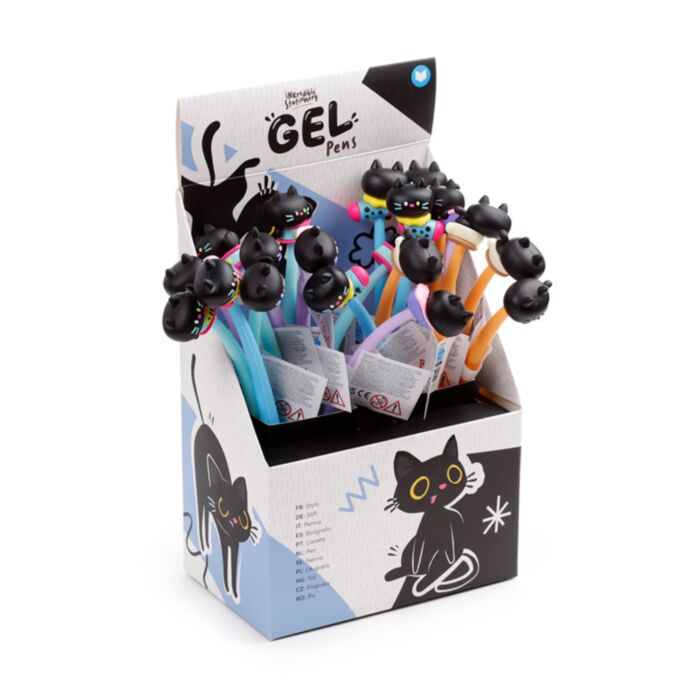 Lucky the Black Cat Svart Katt Penna med Smal Topp