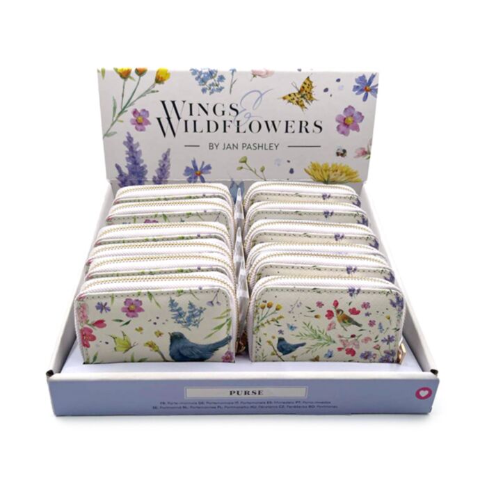 Jan Pashley Wings & Wildflowers Liten Plånbok med Dragkedja
