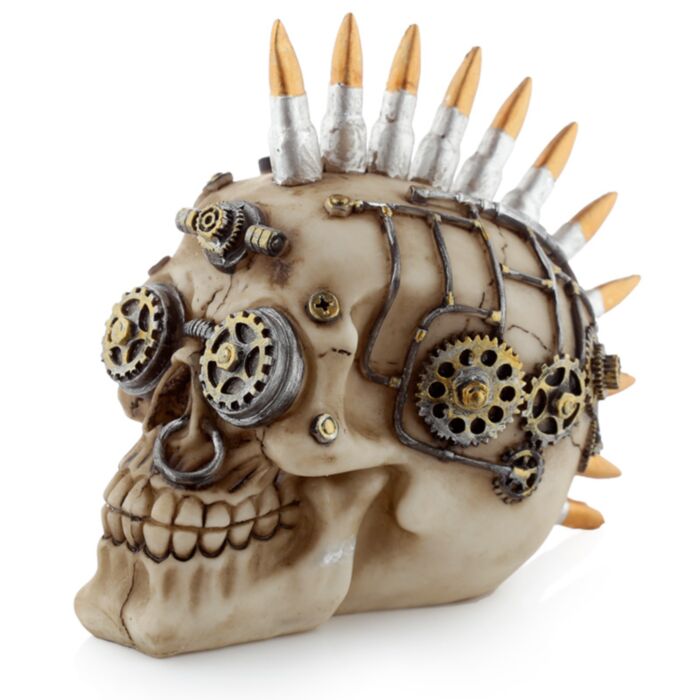 Steampunk Stil Dödskalle med Bullet Mohican
