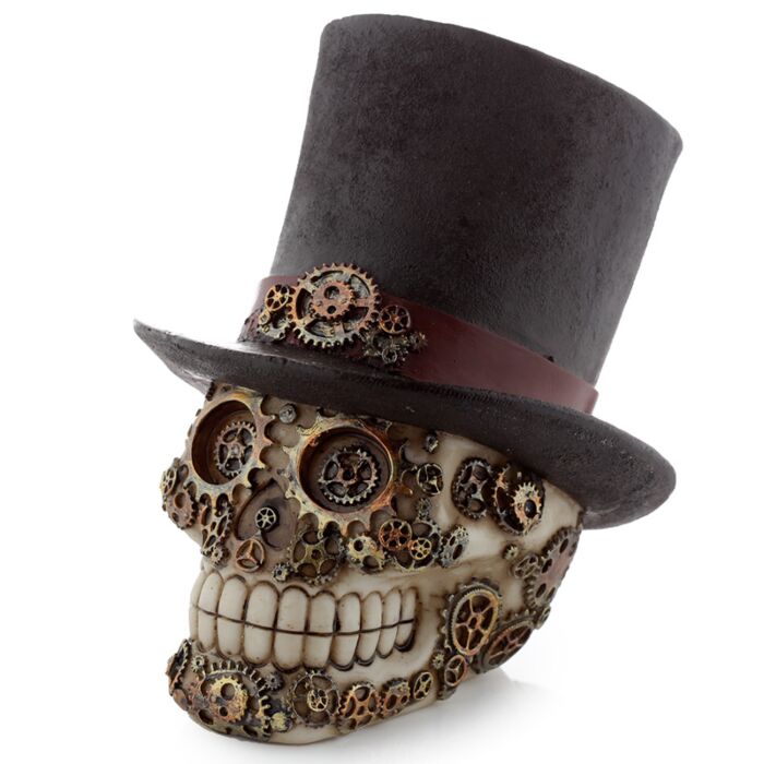 Steampunk Stil Dödskalle med Top Hat