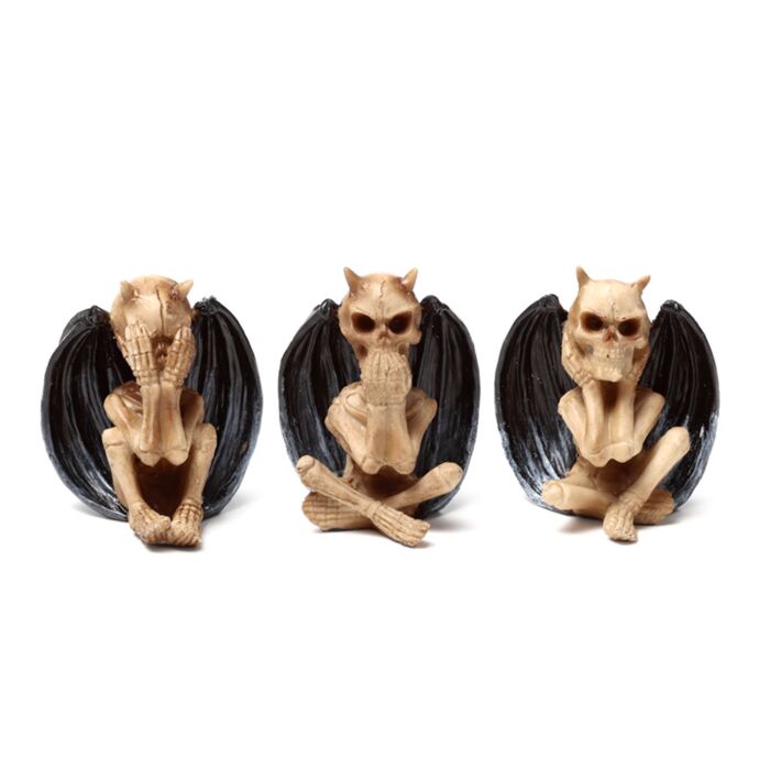 3-Pack The Reaper of Death See No Speak No Hear No Evil Demoner med Vingar