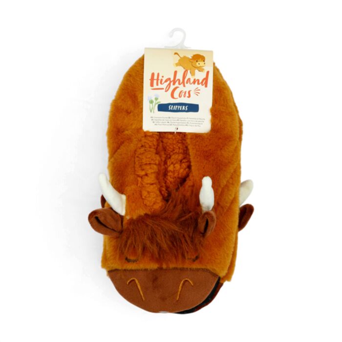 Highland Coo Ko Anti-Slip Plysch Tofflor EU39-41/UK6-8