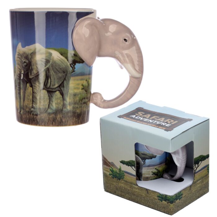 Elefantformat Handtag Mugg med Savann Design