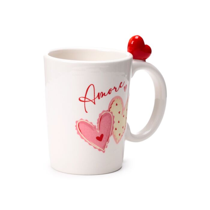 Amore Hjärta Keramikmugg med Format Handtag