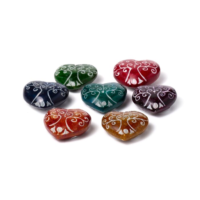 Snidad Täljsten Chakra Hjärta Tree of Life Rökelsehållare