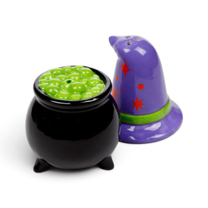 Spooky Häxhatt & Kittel Salt & Pepparset i Keramik