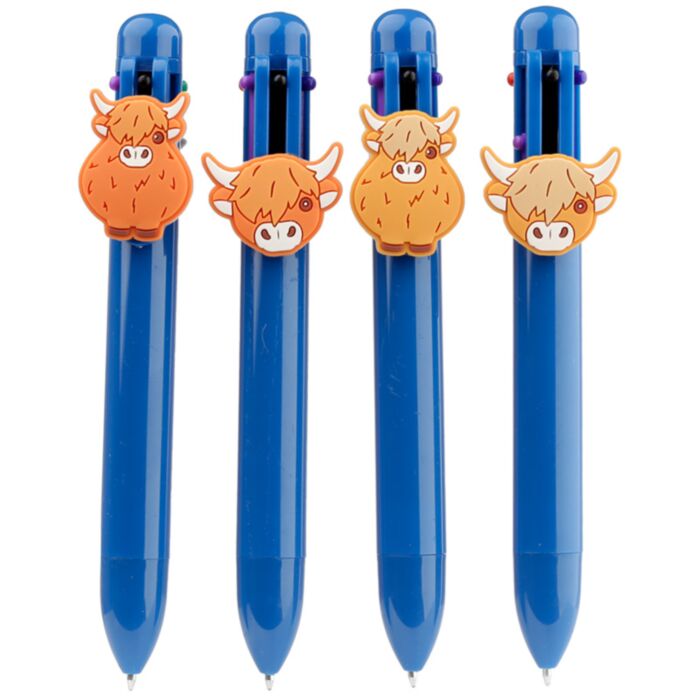 Highland Coo Penna med Multifärg med Ko Berlock (6 Färger)