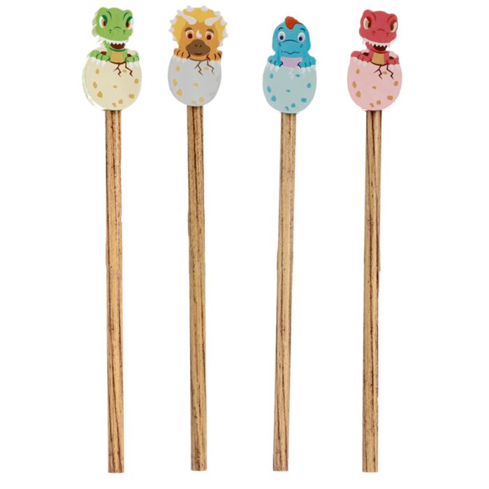 Baby Dinosaurieägg Penna med Suddgummitopp