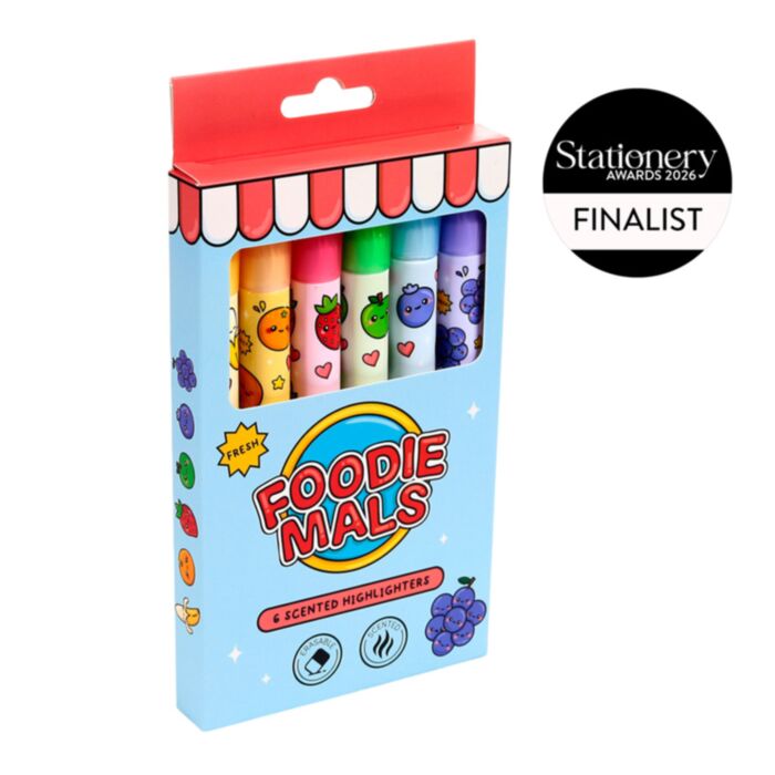 Foodiemals Frukt Suddbar Överstrykningspenna med Parfymerat Bläck 6-Pack