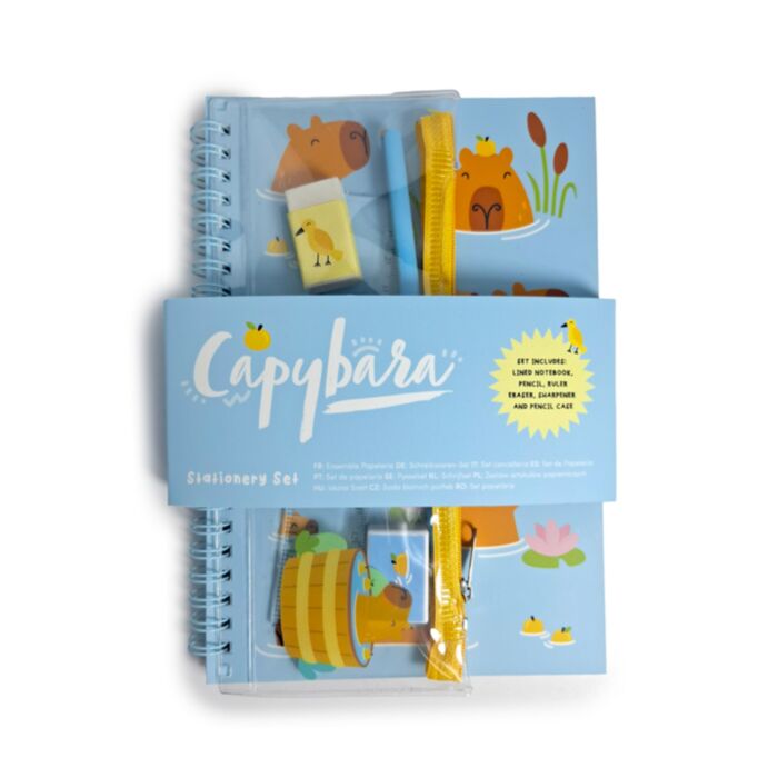 Capybara Ringbunden Anteckningsbok & Pennfodral 6-Pack Pysselset
