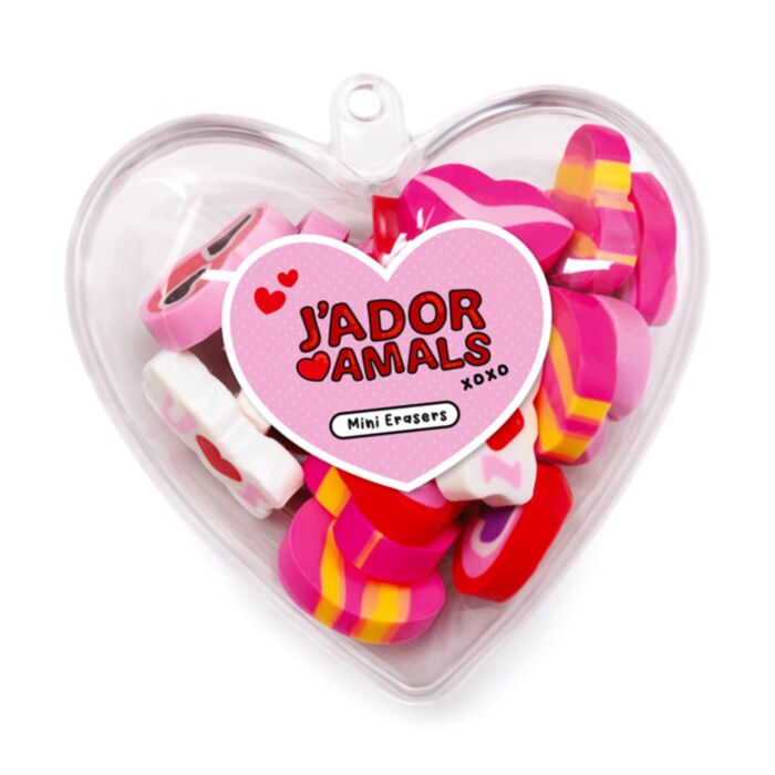 J'Adoramals Hjärta Formade Minisuddgummin i Hjärtformad Ask
