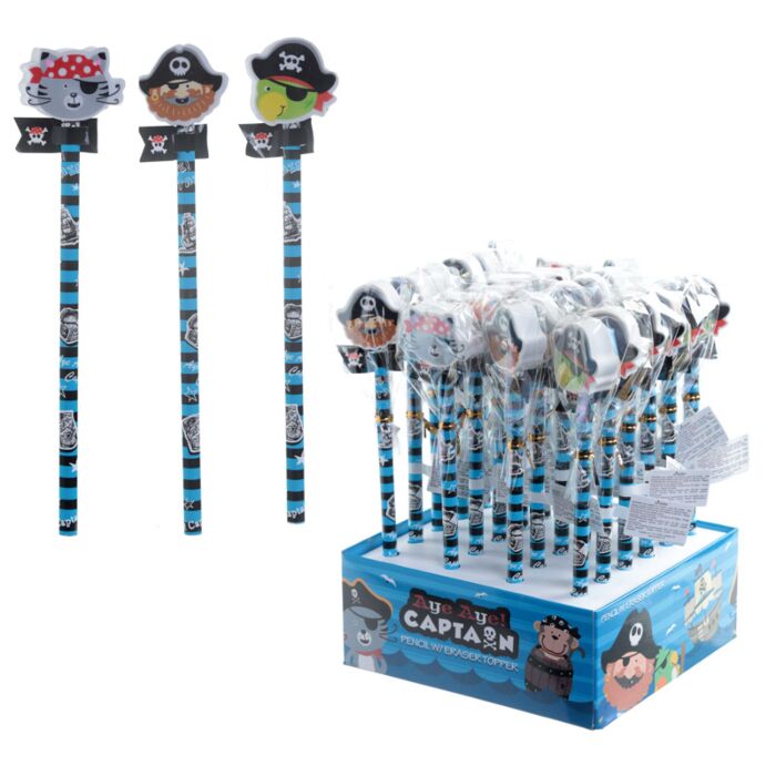 Aye Aye Captain Pirat Penna med Suddgummitopp
