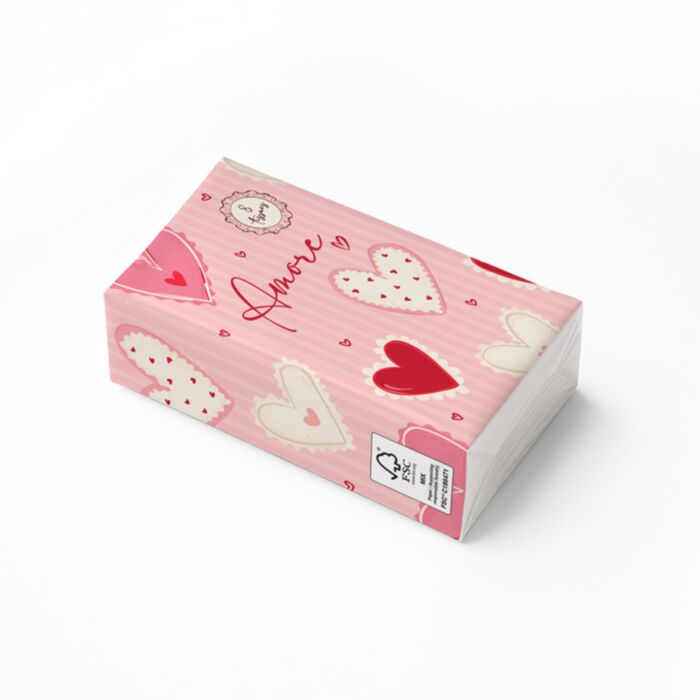 Amore Hjärtan 8-Pack Servetter