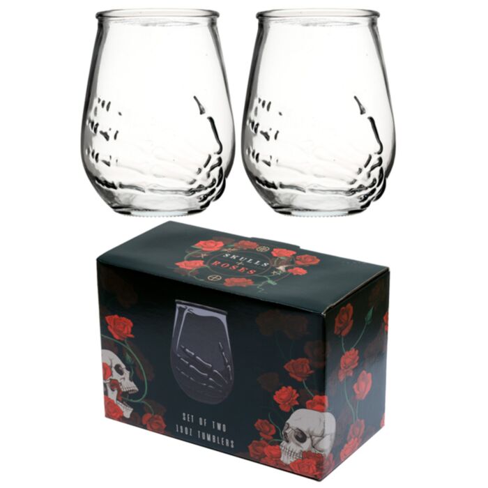 Skeletthand 2-Pack Tumblers i Glas