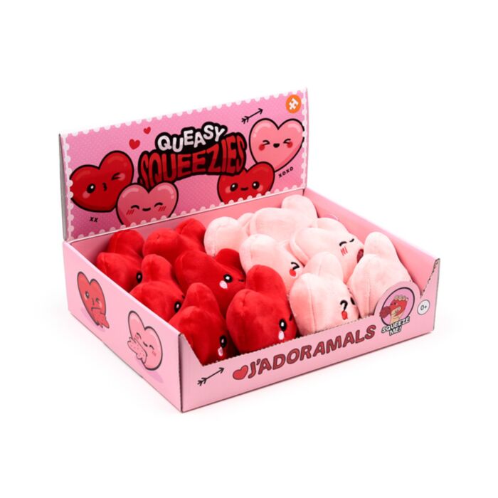 Queasy Squeezies J'Adoramals Hjärta Plysch Klämmig Leksak