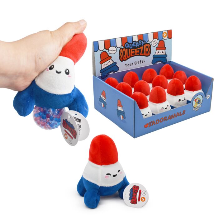 Queasy Squeezies Je t'aime Paris Eiffertornet Plysch Klämmig Leksak