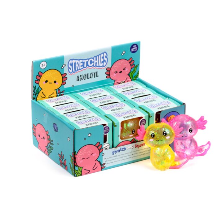 Klämmig Glitter Axolotl Stressleksak