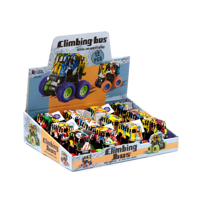 Stunt Graffiti Bus Friction Push/Pull Actionleksak