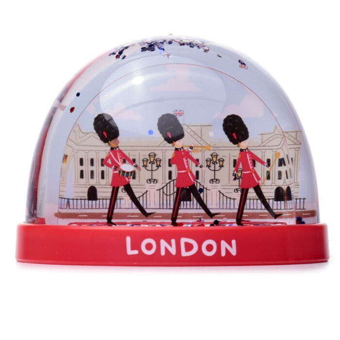 London Souvenir Vakt på Parad Medium Glitter Snöstorm Snöglob