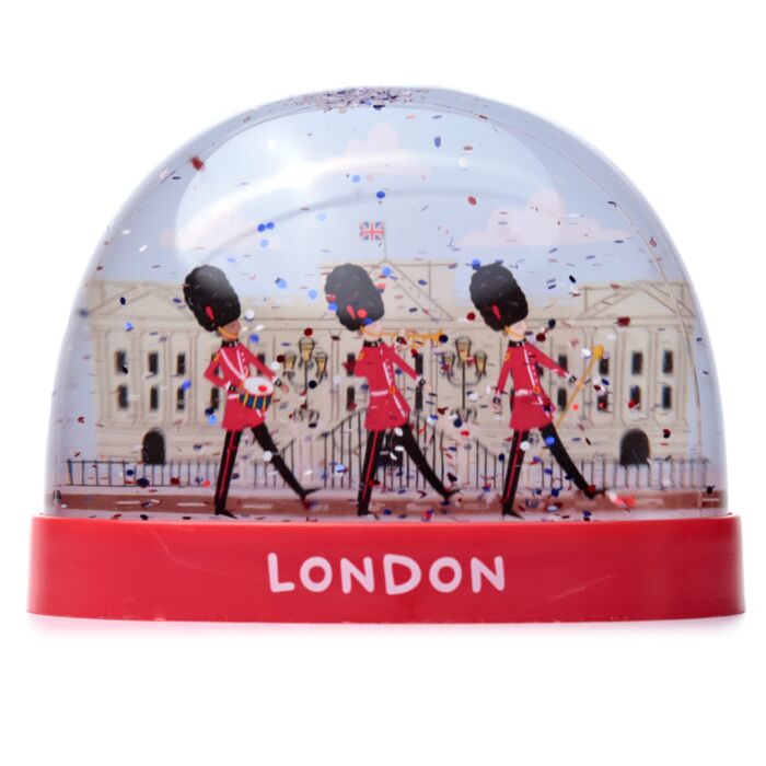 London Souvenir Vakt på Parad Stor Glitter Snöstorm Snöglob