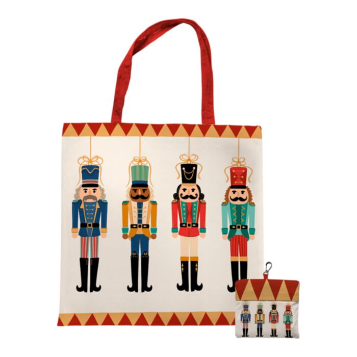 Ihopvikbar Återanvändbar Shoppingväska Jul Nutcracker