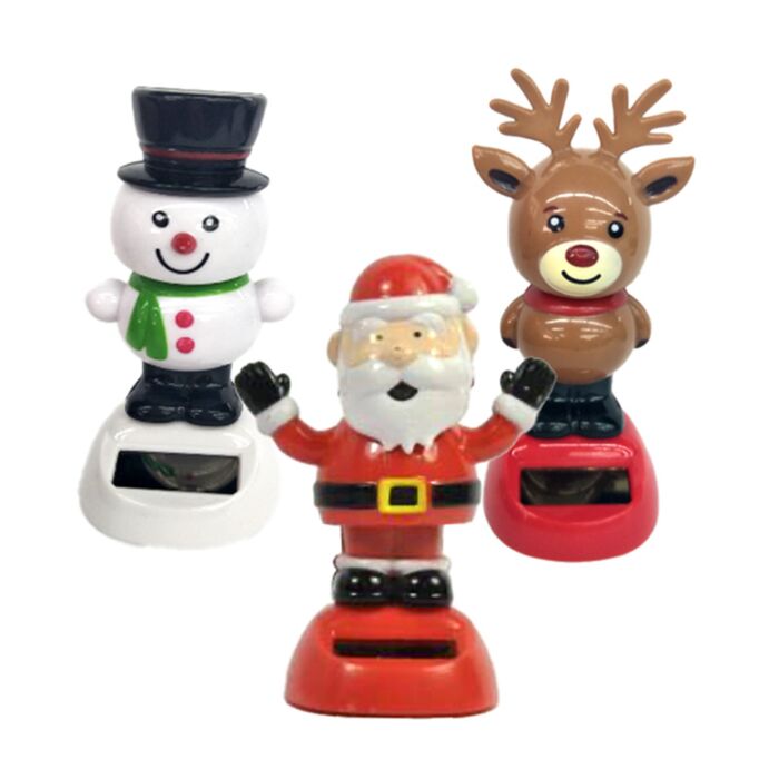 Jul Jingle Bunch Tomte, Snögubbe & Ren Solcellsfigur