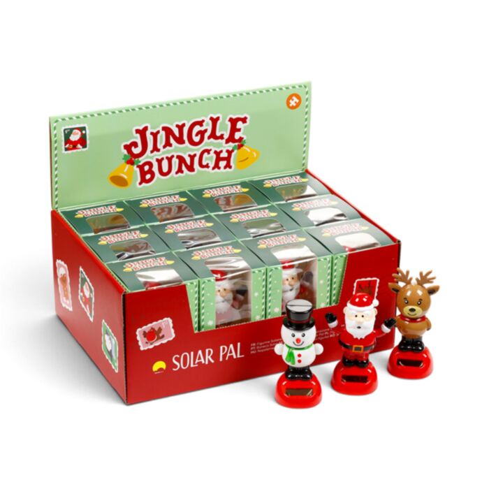 Jul Jingle Bunch Tomte, Snögubbe & Ren Solcellsfigur