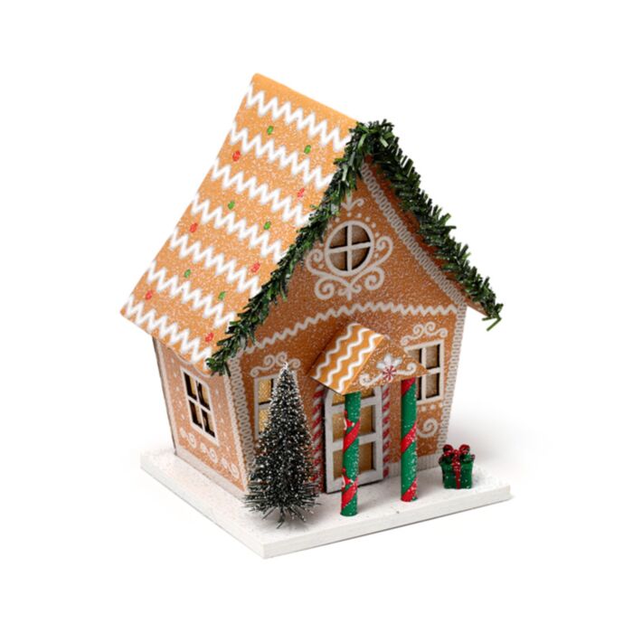 Pepparkakshus Jul LED Dekoration