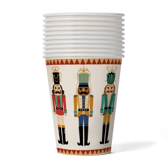 Jul Nutcracker 10-Pack Party Papperskoppar (9oz)