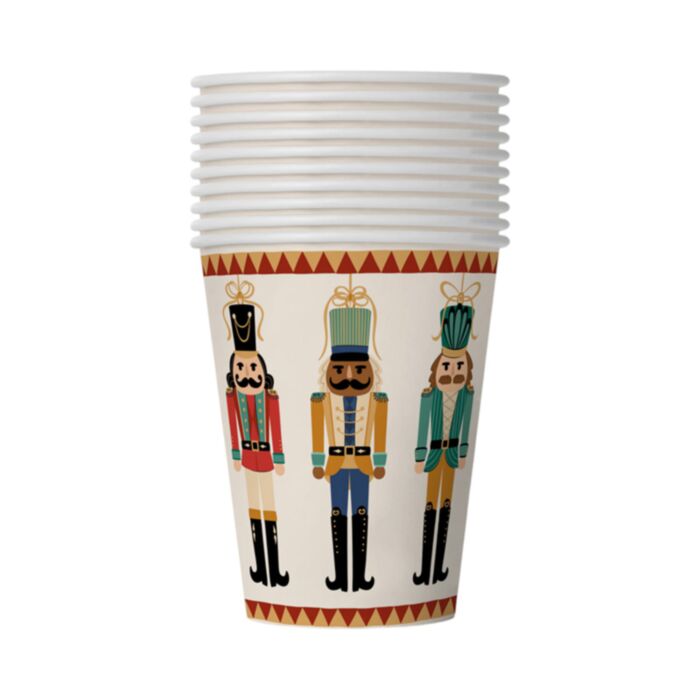 Jul Nutcracker 10-Pack Party Papperskoppar (9oz)