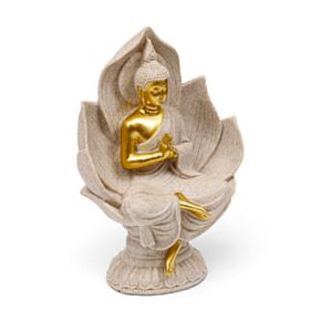 Sandsten & Guldeffekt Thai Buddha Sittande