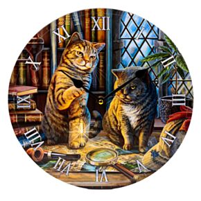Lisa Parker Purrlock Holmes Katt Klocka