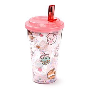 Splitterfri Pusheen Sips Dubbelväggig Kopp & Sugrör Splitterfri Pusheen Sips Dubbelväggig Kopp & Sugrör