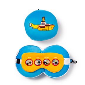 Relaxeazzz Yellow Submarine Rund Plysch Resekudde & Ögonmask