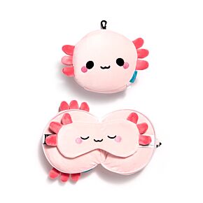 Relaxeazzz Adoramals Maddie the Axolotl Resekudde & Ögonmask Relaxeazzz Adoramals Maddie the Axolotl Resekudde & Ögonmask