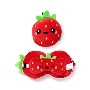 Relaxeazzz Elidi the Strawberry Jordgubbe Foodiemals Resekudde & Ögonmask