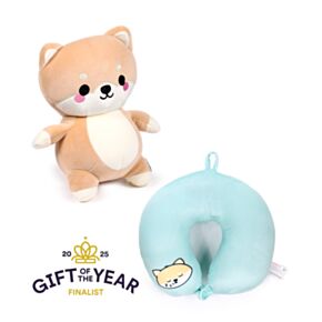 Swapseazzz Adoramals Shuggs the Shiba Inu 2-i-1 Plysch Resekudde & Leksak