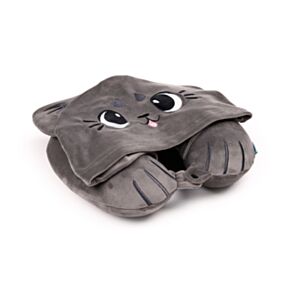Hoodeazzz Beans & Co Pepper the Cat Katt Plysch Minneskum Resekudde & Huva