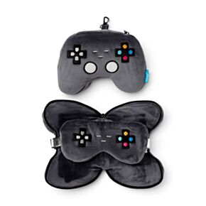 Relaxeazzz Game Over Spelkontroll Formad Plysch Resekudde & Ögonmask