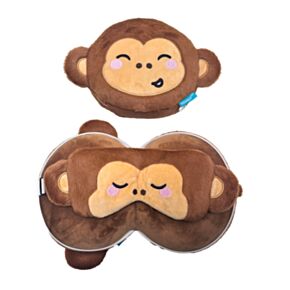 Relaxeazzz Adoramals Jeremy the Monkey Apa Plysch Resekudde & Ögonmask
