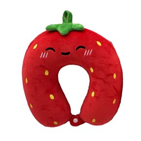 Relaxeazzz Foodiemals Ellie the Strawberry Jordgubbe Plysch Minneskum Resekudde för Barn