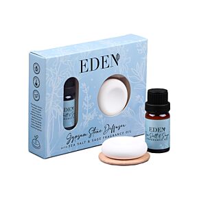Eden Havssalt & Salvia Gipssten Diffuser & Doftolja-Set