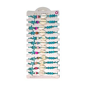 Vänskapsarmband - Blå Pärlor med Snäckor & Sjöstjärna