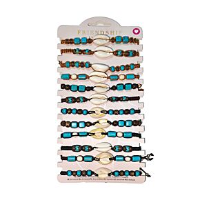 Vänskapsarmband - Bruna Pärlor med Snäckor