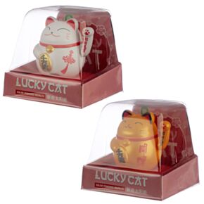 Vinkande Katt Solcellsdriven Figur