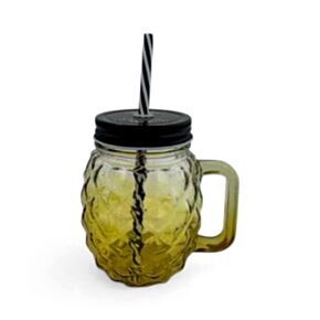 Foodiemals Ananasformad Mason Jar med Sugrör & Lock