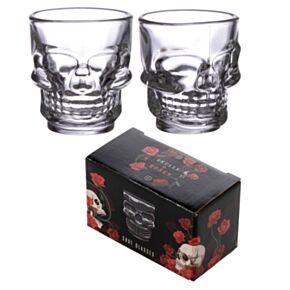 2-Pack Skulls & Roses Dödskalle Shotglas (60ml)